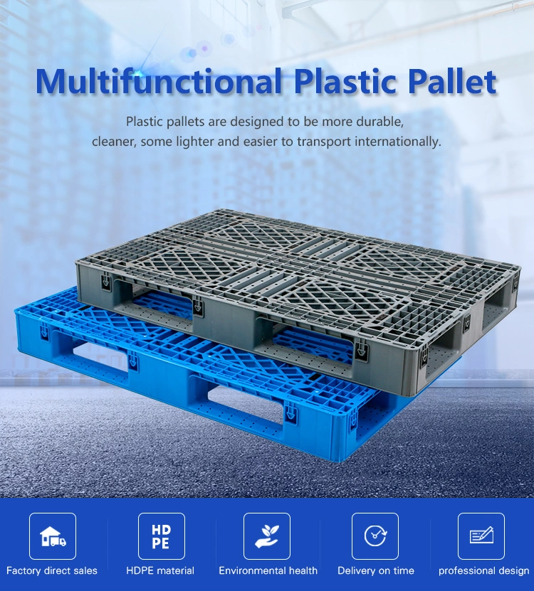 Flat Top Strong Logistics Heavy Duty Industrial Racking Cheap Plastic Pallet with Steels Reinforcement